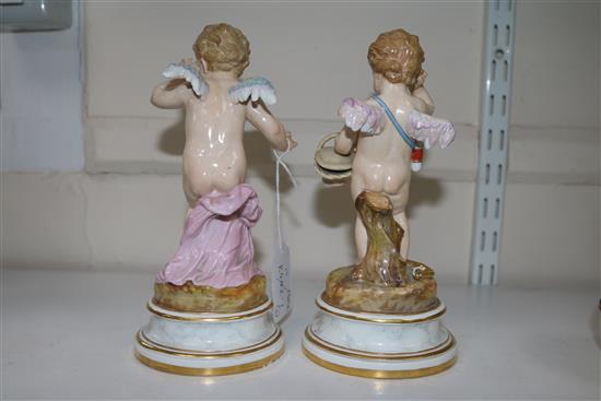 Two Meissen figures of Cupid, circa 1900, 20 cm and 21cm